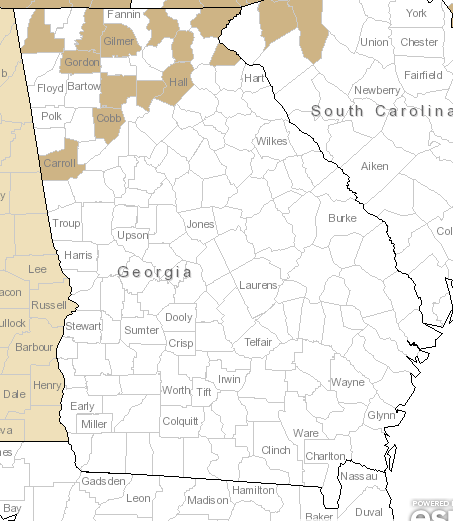 The Georgia range of Aruncus dioicus